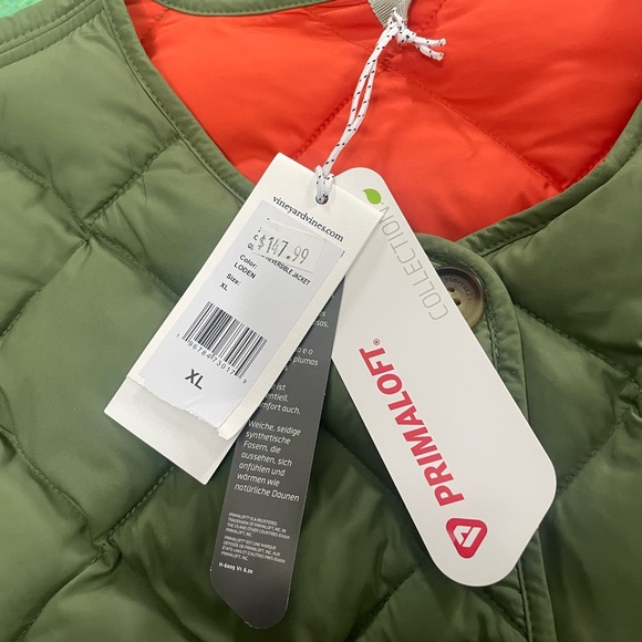 Vineyard Vines Women's Reversible Quilted Bomber Style Jacket Loden - Picture 3 of 5